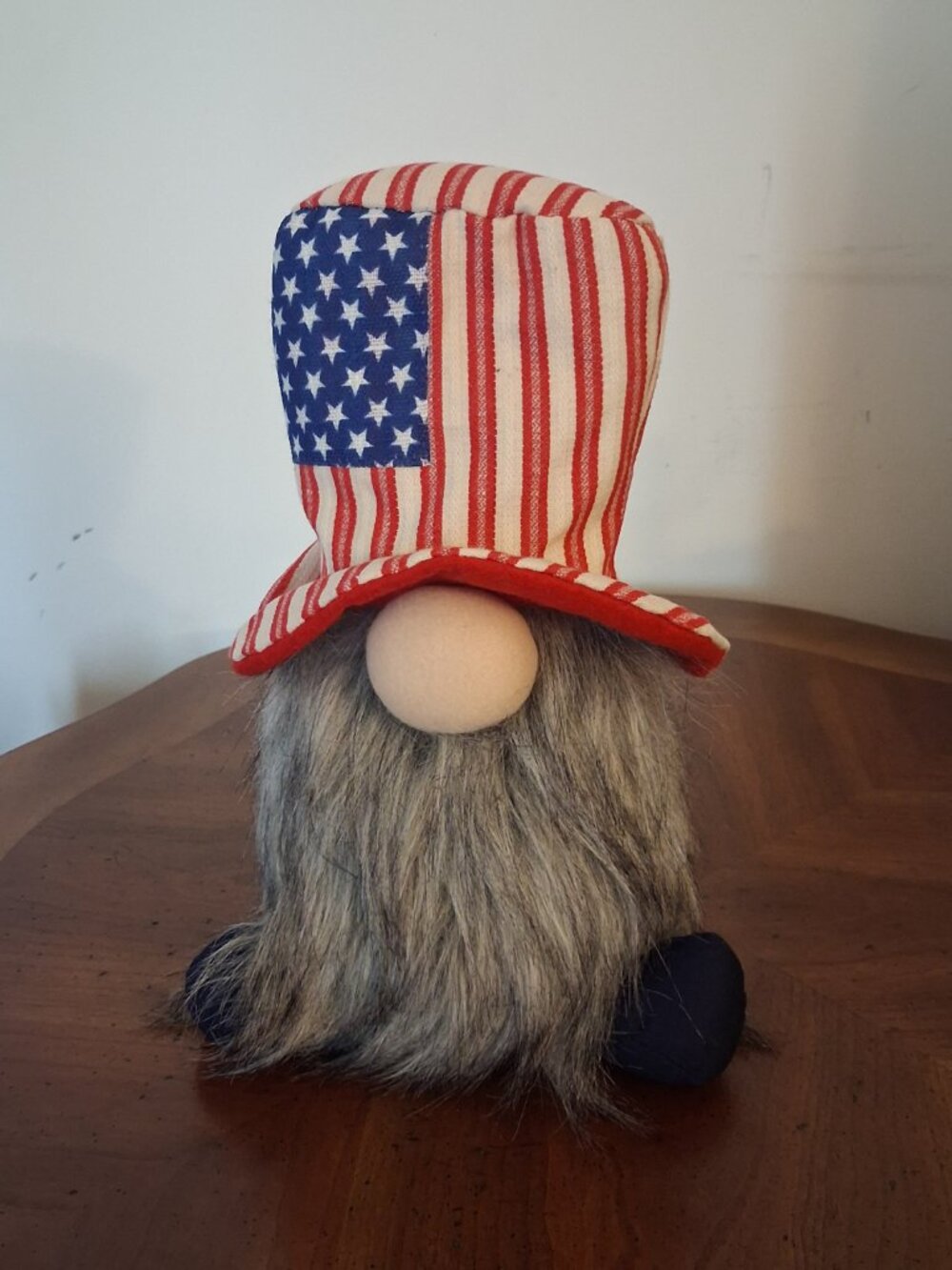 4th of July Patriotic American Flag USA 9.5" Plush Gnome Seasonal Decor EUC